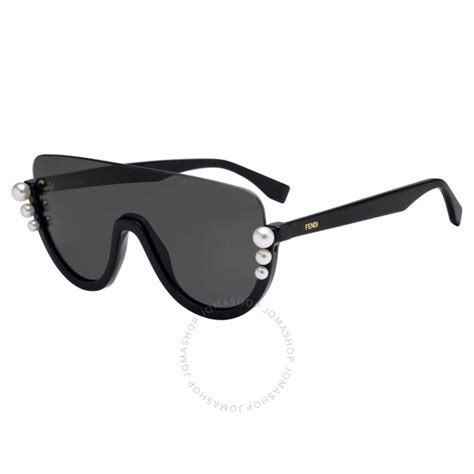 fendi ff 0296 s|Fendi Ribbons and Pearls Dark Gray Shield Ladies Sunglasses .